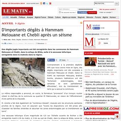 D'importants dégâts à Hammam Melouane et Chebli après un séisme
