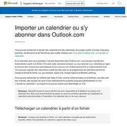 Importer un calendrier ou s’y abonner dans Outlook.com - Outlook