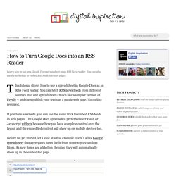 ImportFeed in Google Docs Tutorial - Use Google Docs as an RSS Reader