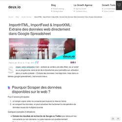 ImportXml & ImportHtml: Scraper avec Google Spreadsheet