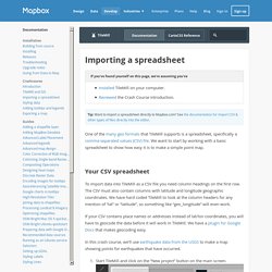 Importing a spreadsheet