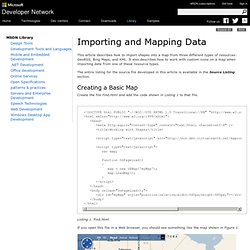 Importing and Mapping Data