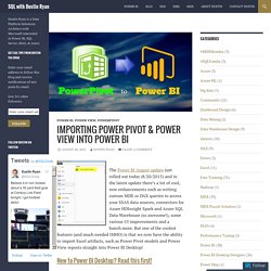 Importing Power Pivot & Power View into Power BI