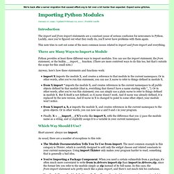 Importing Python Modules