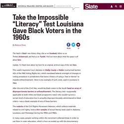 Voting rights and the Supreme Court: The impossible “literacy” test Louisiana used to give black voters.