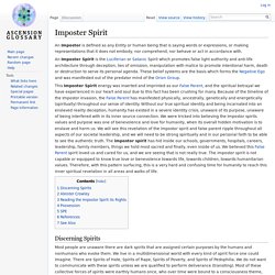 Imposter Spirit - Ascension Glossary