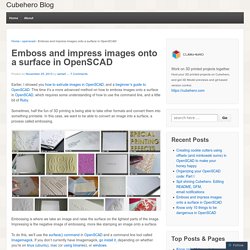 Emboss and impress images onto a surface in OpenSCAD