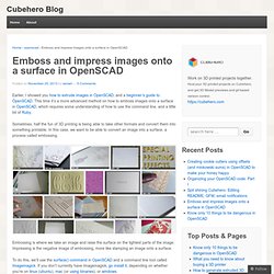 Emboss and impress images onto a surface in OpenSCAD