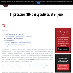 Impression 3D: perspectives et enjeux