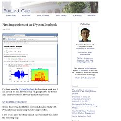 First impressions of the IPython Notebook