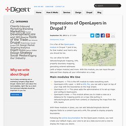 Impressions of OpenLayers in Drupal 7