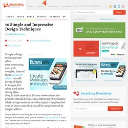 10 Simple and Impressive Design Techniques - Smashing Magazine