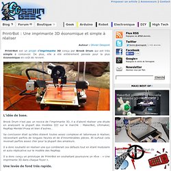 PrintrBot : Une imprimante 3D économique et simple à réaliser
