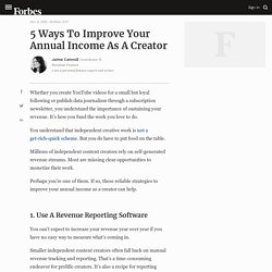 5 Ways To Improve Your Annual Income As A Creator