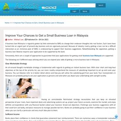 Improve Your Chances to Get a Small Business Loan in Malaysia