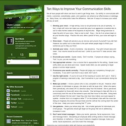 Ten Ways to Improve Your Communication Skills