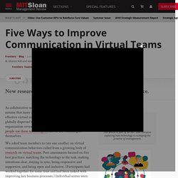 Five Ways to Improve Communication in Virtual Teams