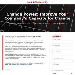 Change Power: Improve Your Company’s Capacity for Change