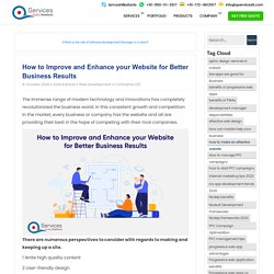 How to Improve and Enhance your Website for Better Business Results