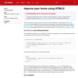 Improve your forms using HTML5!