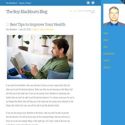 Best Tips to Improve Your Health