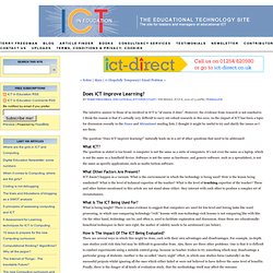 Does ICT Improve Learning?