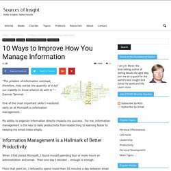 10 Ways to Improve How You Manage Information