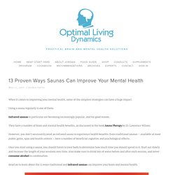 13 Proven Ways Saunas Can Improve Your Mental Health — Optimal Living Dynamics