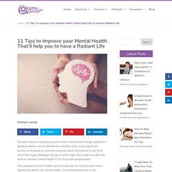 11 Tips to Improve your Mental Health - Alpha Psychiatric Associates