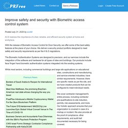 Improve safety and security with Biometric access control system