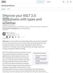 Improve your XSLT 2.0 stylesheets with types and schemas