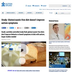 Study: Gluten/casein-free diet doesn’t improve autism symptoms
