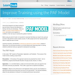 Improve Training using the PAF Model