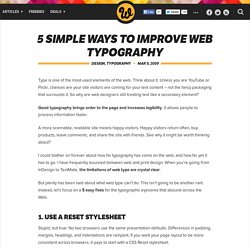 5 Simple Ways to Improve Web Typography