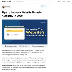 Tips to Improve Website Domain Authority in 2020