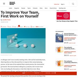 To Improve Your Team, First Work on Yourself