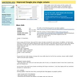 Improved Google plus single column - Themes and Skins for Google
