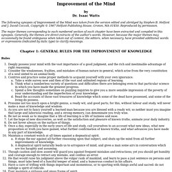 Improvement of the Mind