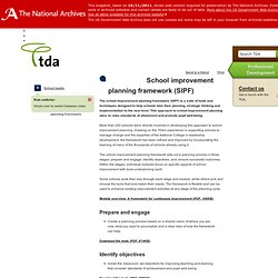 School improvement planning framework - TDA