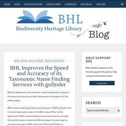 BHL Improves the Speed and Accuracy of its Taxonomic Name Finding Services with gnfinder