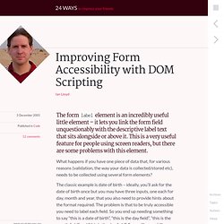 Improving Form Accessibility with DOM Scripting