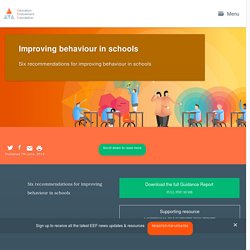 Improving behaviour in schools