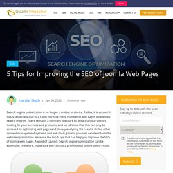 5 Tips for Improving the SEO of Joomla Web Pages