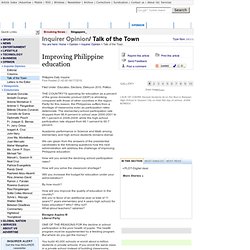 Improving Philippine education - INQUIRER.net, Philippine News for Filipinos
