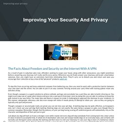 Improving your privacy
