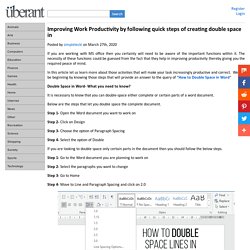 Improving Work Productivity by following quick steps of creating double space in Word document-