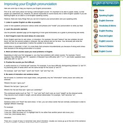 Improving your English pronunciation