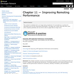 Chapter 11 - Improving Remoting Performance