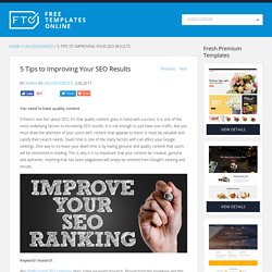 5 Tips to Improving Your SEO Results