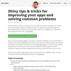 Shiny tips & tricks for improving your apps and solving common problems